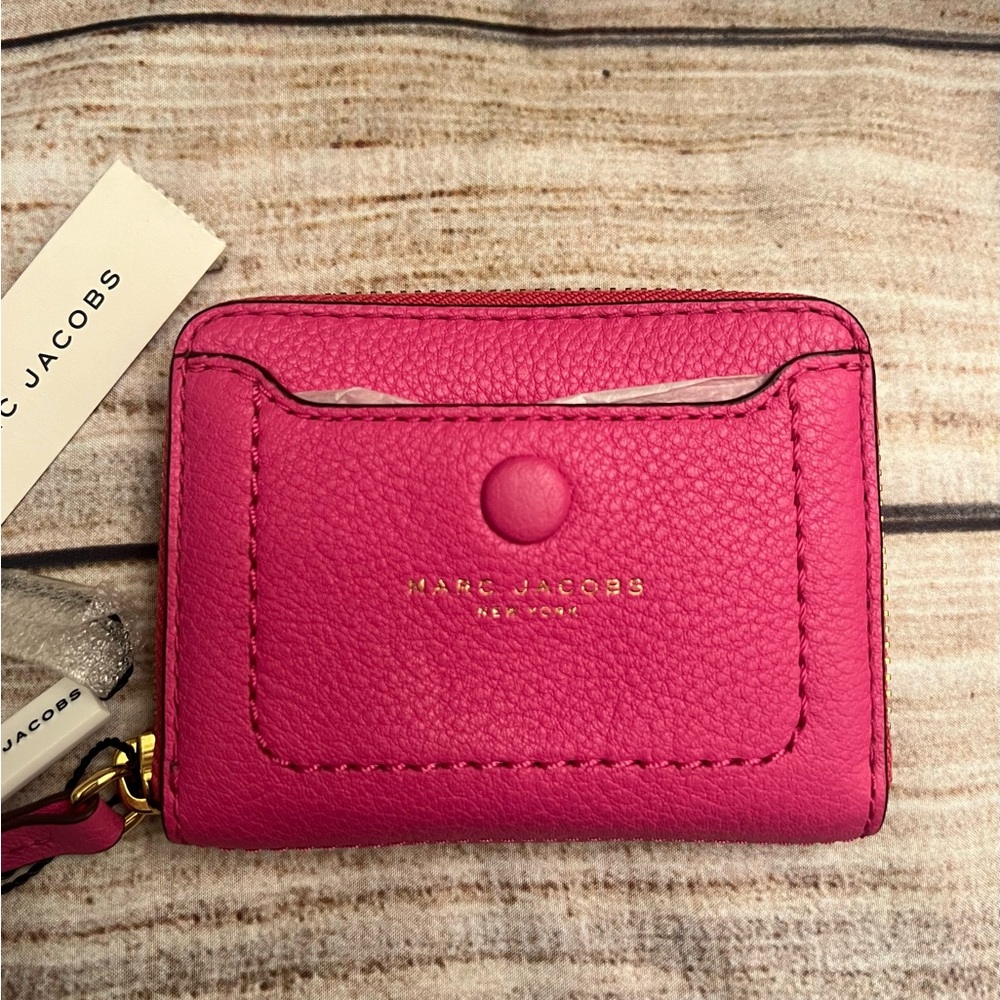 Marc Jacobs Pink and Black Wallet with Zipper Closure